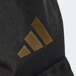 Adidas Classic 3 Bar Logo Backpack Black & Gold Metallic