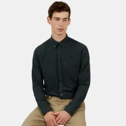 Ben Sherman Organic Oxford Long Sleeve Shirt Dark Green