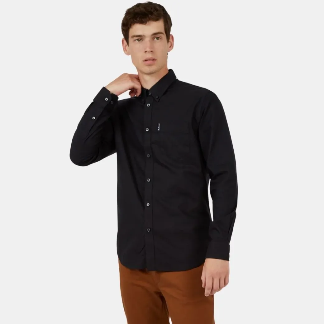 Ben Sherman Organic Oxford Long Sleeve Shirt Black