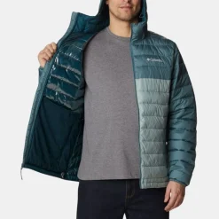 Columbia Men's Powder Lite Hooded Jacket Niagara Metal