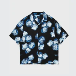 Edwin Ice Cub Shirt SS Blue Garment Washed