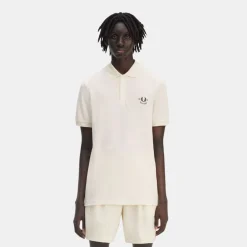 Fred Perry Embroidered Polo Shirt Ecru