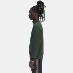 Fred Perry Half Zip Sweatshirt Court Green