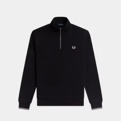 Fred Perry Half Zip Sweatshirt Black