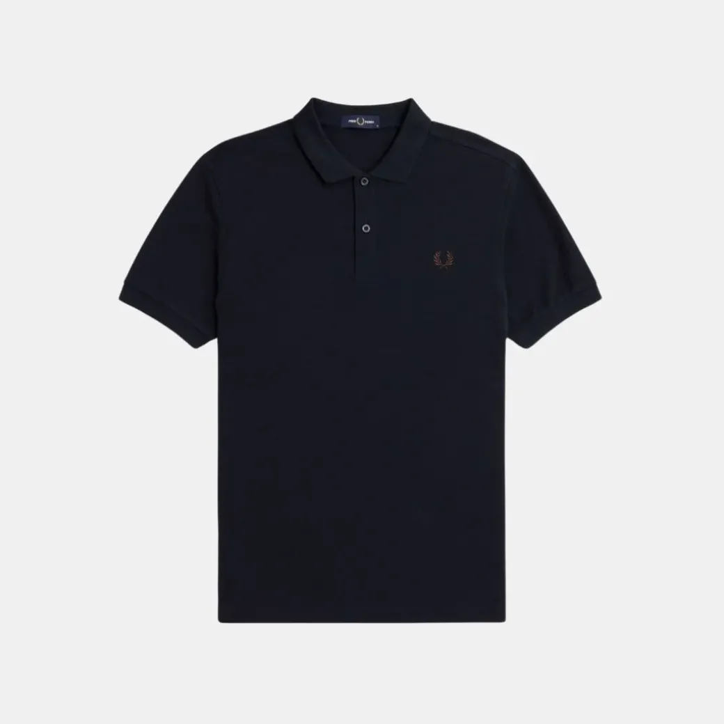 Fred Perry M6000 Plain Shirt Navy & Carrington Brick