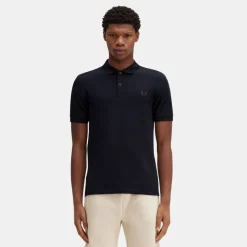 Fred Perry M6000 Plain Shirt Navy & Carrington Brick