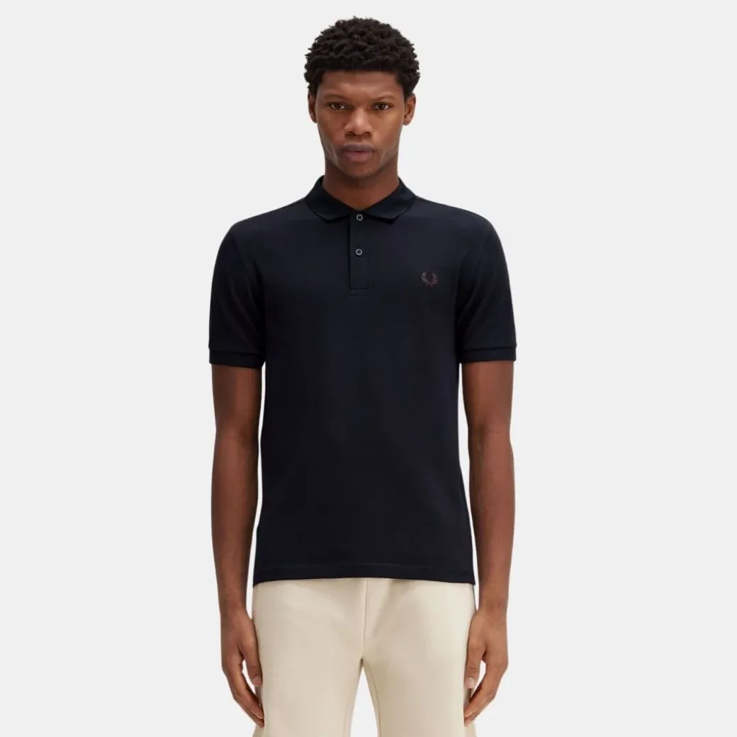 Fred Perry M6000 Plain Shirt Navy & Carrington Brick