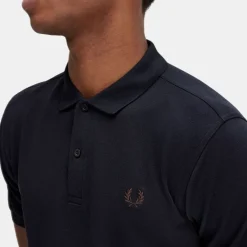 Fred Perry M6000 Plain Shirt Navy & Carrington Brick