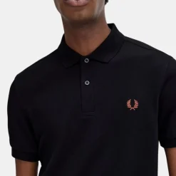 Fred Perry M6000 Plain Shirt Black & Whisky Brown