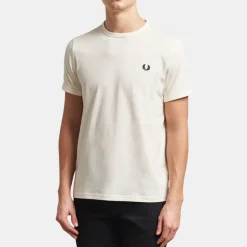 Fred Perry Ringer T-Shirt Ecru & Mahogany