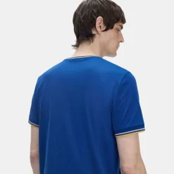 Fred Perry T-Shirt Twin Tipped Shaded Cobalt & Oatmeal