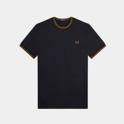 Fred Perry T-Shirt Twin Tipped Navy Dark Caramel