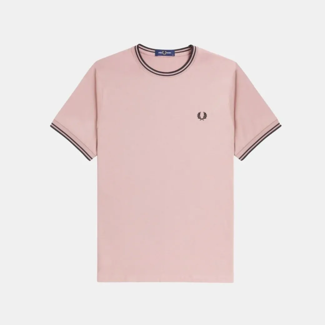 Fred Perry T-Shirt Twin Tipped Dusty Rose Pink Black