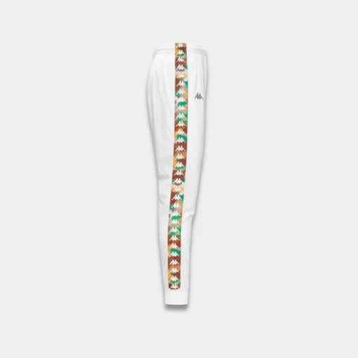 Kappa 222 Banda Graphiktape Pant White Green Grass Brown Tobacco