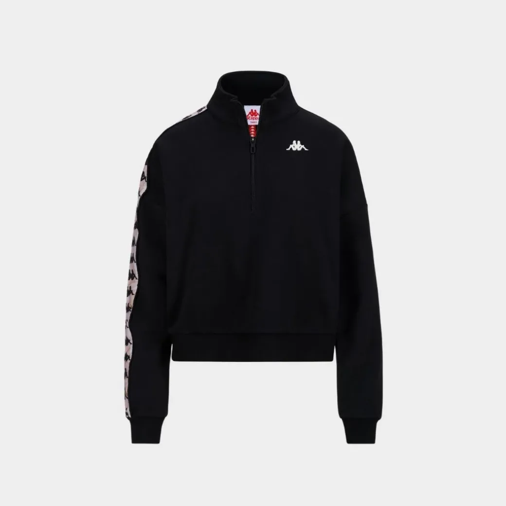 Kappa 222 Banda Pepitagt Sweatshirt Black White Grey Warm