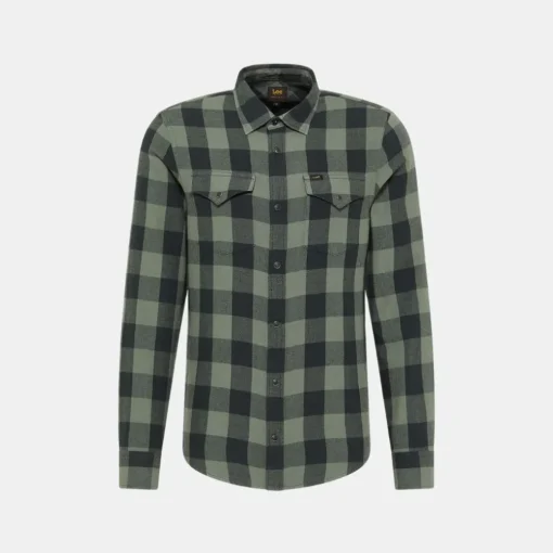 Lee Clean Western Long Sleeve Shirt Fort Green