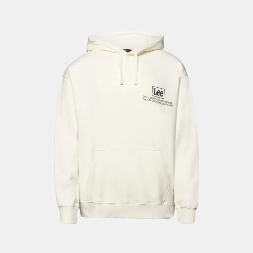 Lee Logo Loose Hoodie Ecru