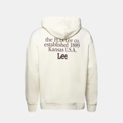 Lee Logo Loose Hoodie Ecru