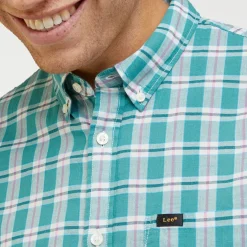 Lee Short Sleeve Button Down Shirt Monaco