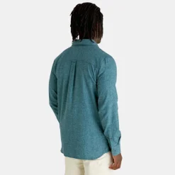 Lyle & Scott Marl Flannel Shirt Alpine Sky Marl