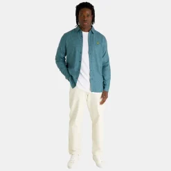 Lyle & Scott Marl Flannel Shirt Alpine Sky Marl