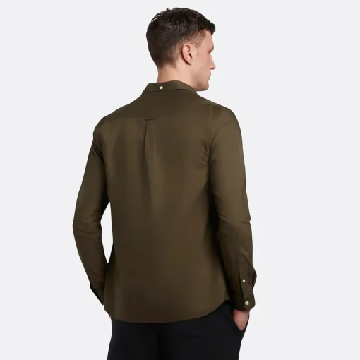 Lyle & Scott Regular Fit Light Weight Oxford Shirt Olive