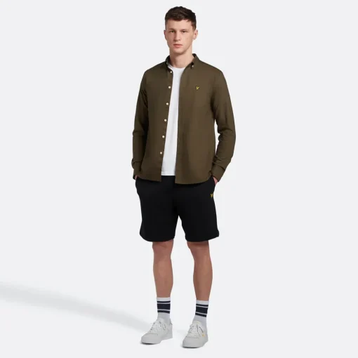 Lyle & Scott Regular Fit Light Weight Oxford Shirt Olive