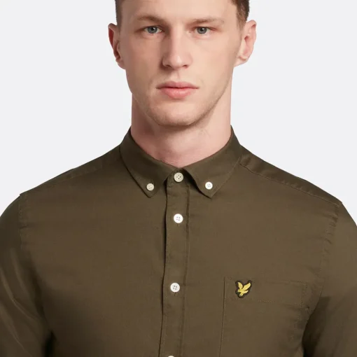 Lyle & Scott Regular Fit Light Weight Oxford Shirt Olive