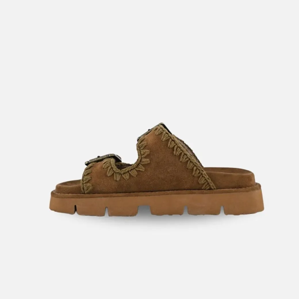 Mou Bio Sandal Two Bukless All Monochrome Nut Brown