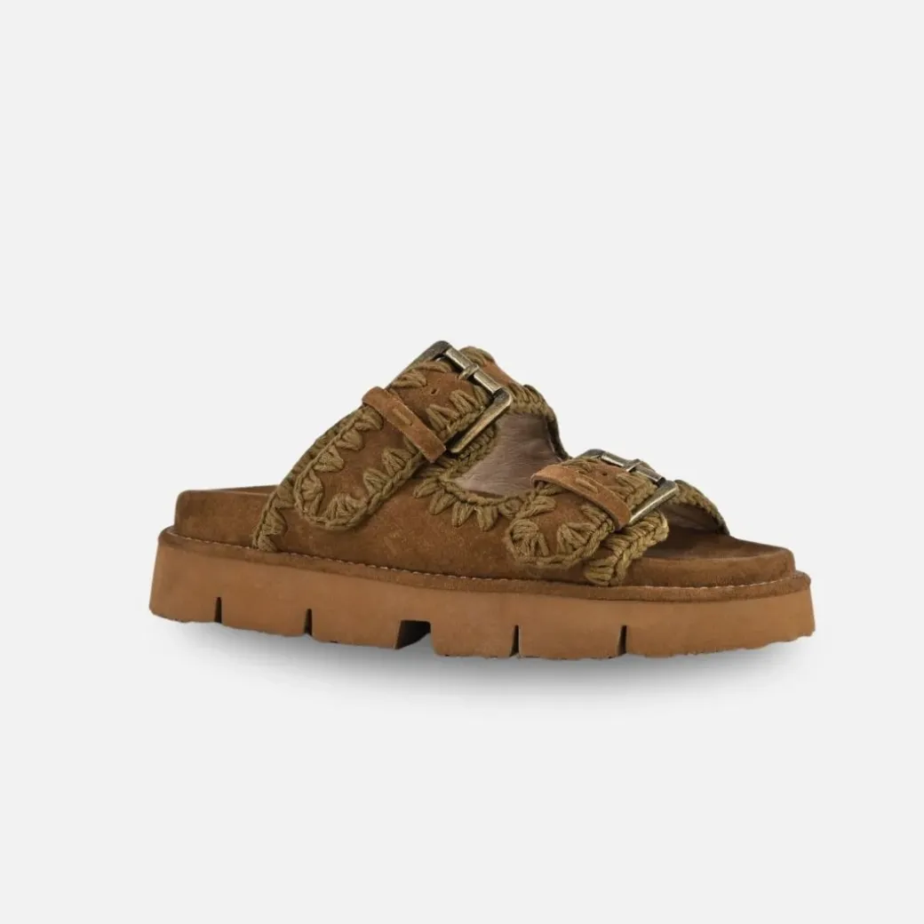 Mou Bio Sandal Two Bukless All Monochrome Nut Brown