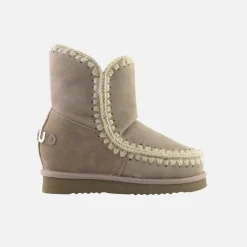 Mou Eskimo Inner Wedge Short Big Letter Metallic Logo Elephant Grey