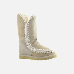 Mou Eskimo Inner Wedge Tall Cracked Stone Metalic