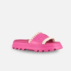 Mou Eva Sandal One Piece Slide Fuxia Floral