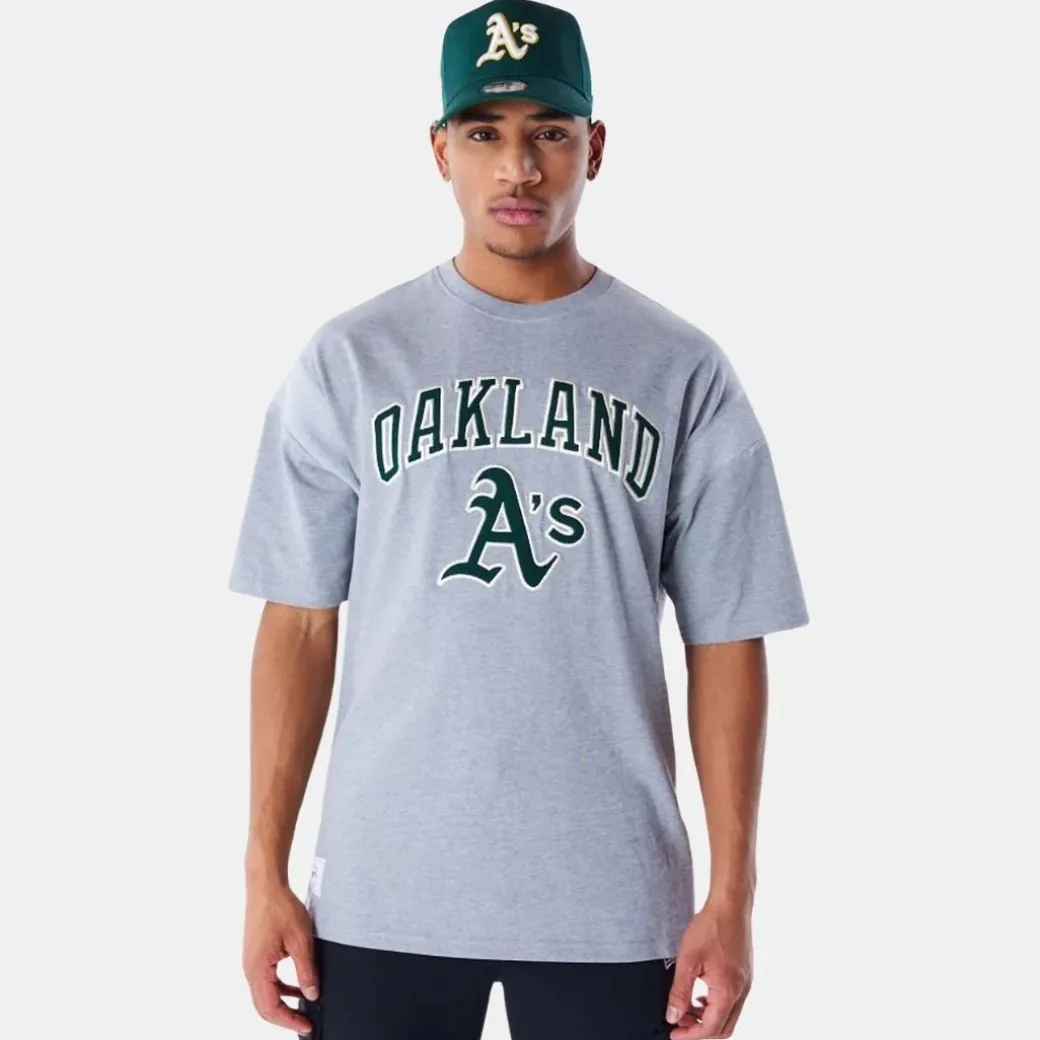 New Era Oakland Athletics MLB Rib Infill Grey Oversized T-Shirt