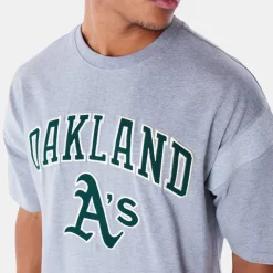New Era Oakland Athletics MLB Rib Infill Grey Oversized T-Shirt
