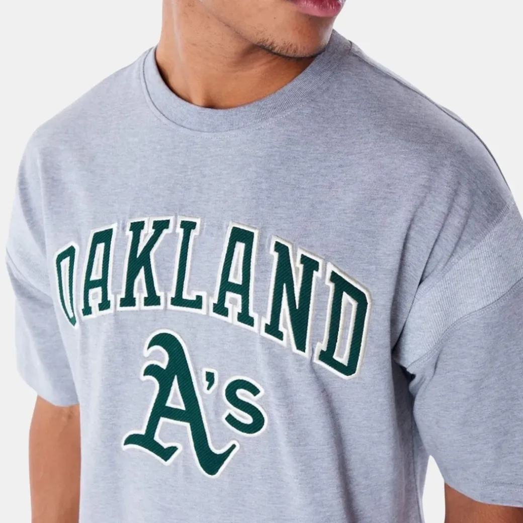 New Era Oakland Athletics MLB Rib Infill Grey Oversized T-Shirt