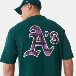 New Era Oakland Athletics MLB Tartan Infill Green Oversized T-Shirt