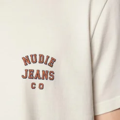 Nudie Jeans Co Roy Logo Tee Off White