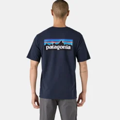 Patagonia Men's P-6 Logo Responsibili T-Shirt New Navy