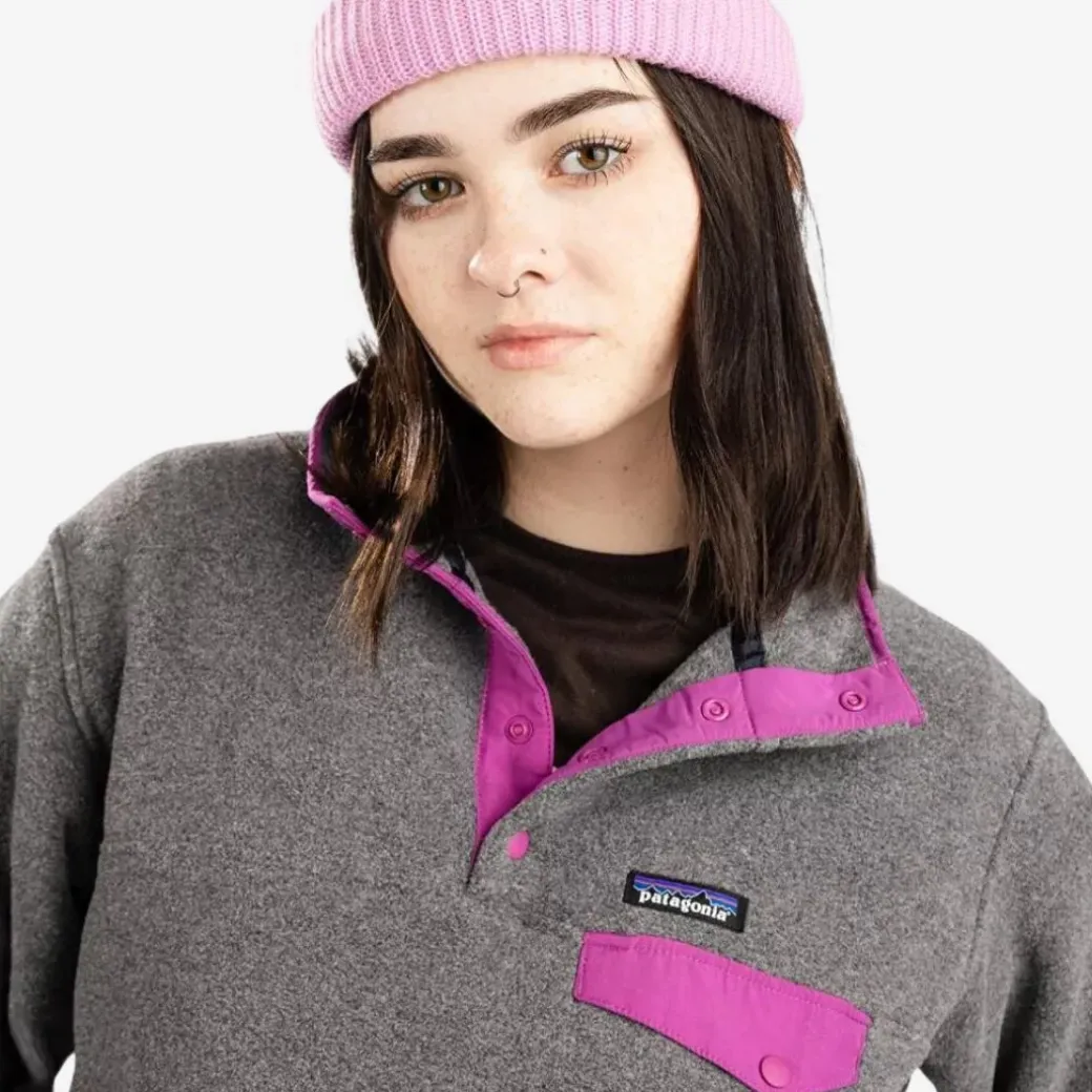 Patagonia Women's Lightweight Synchilla Snap-T Fleece W/Amaranth Pink
