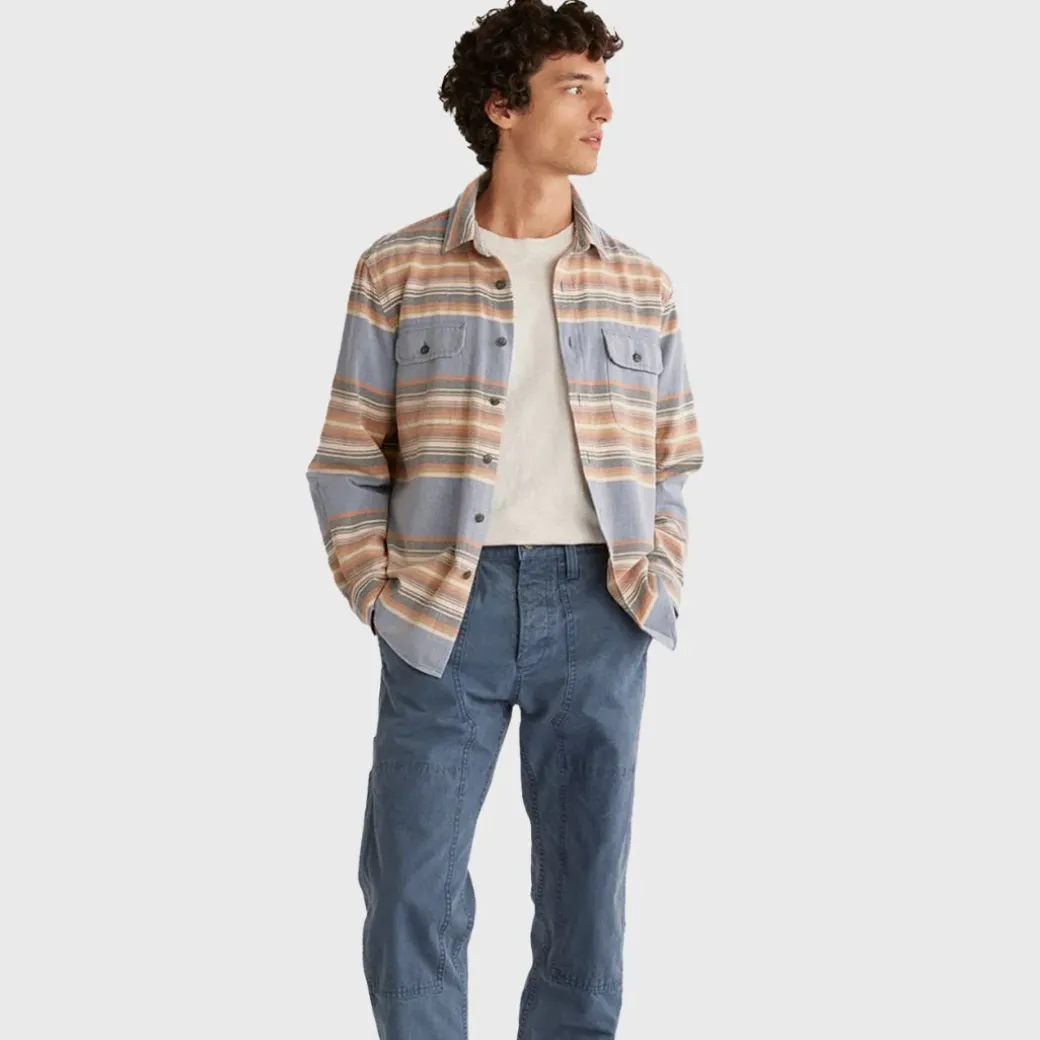Pendleton Beach Shack Shirt Soft Indigo Stripe