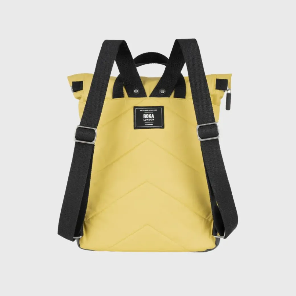 Roka London Canfield B Black Label Recycled Nylon Backpack Small Bambo