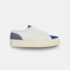 Superga Women's 2740 Platform Reverse Denim Avorio Blue Violet