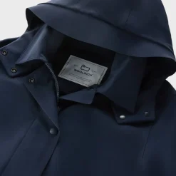 Woolrich High Tech Nylon Trench Women's Melton Blue