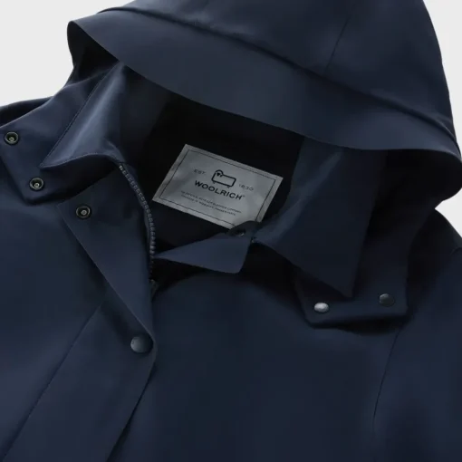 Woolrich High Tech Nylon Trench Women's Melton Blue